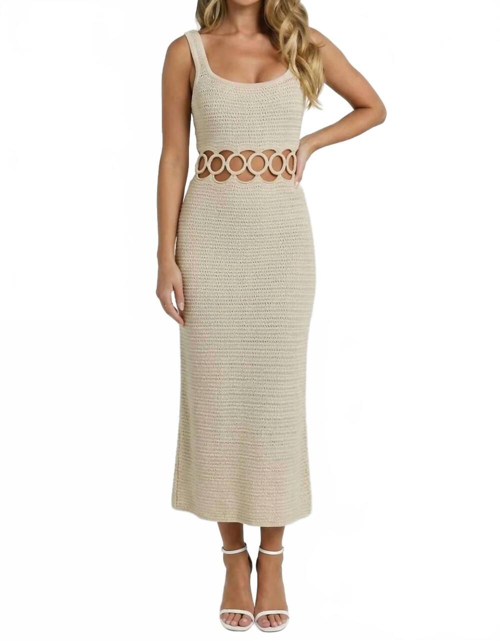 NEW LE LIS the seashell midi dress in cream